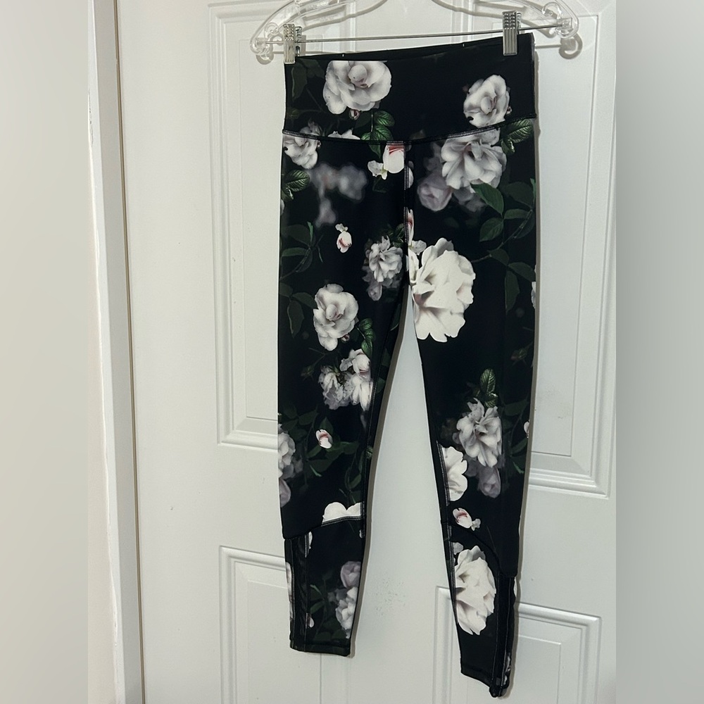 Floral Black Floral Womens Leggings